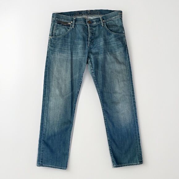 Goldsign Jeans His Jean Button Fly Straight Leg Size 28 (33x27) Stitching‎ - Picture 1 of 13